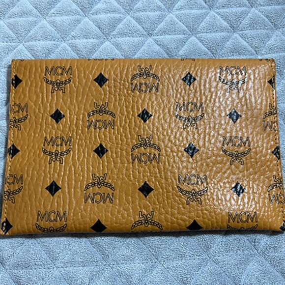 MCM Cognac Snap Envelope Clutch/Pouch NWOB